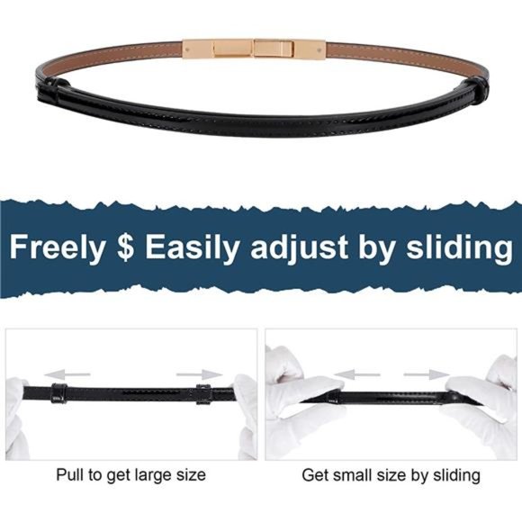 4 Pack Women Skinny Leather Belt Adjustable Fashion Dress Belt Thin Waist Belts main image 4
